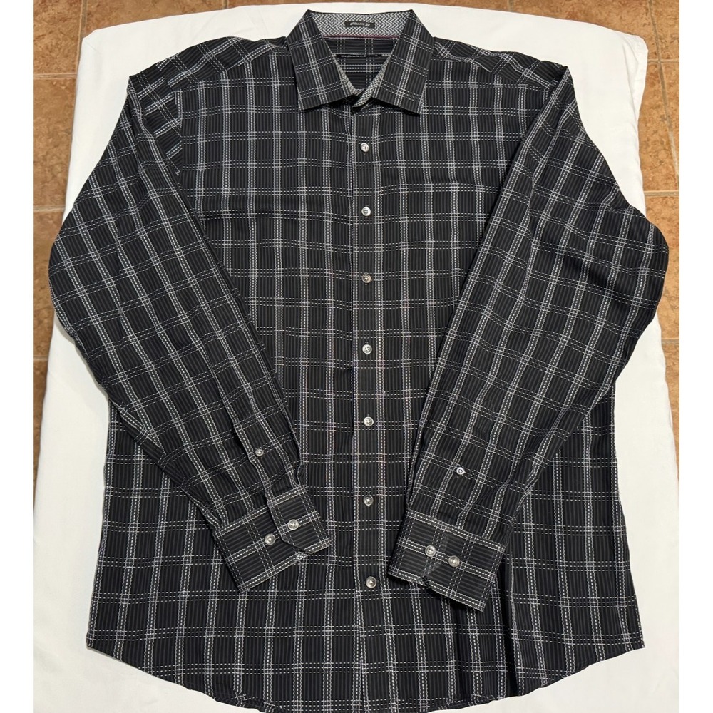 Bullock & Jones Men's Button Up Shirt - Black - Size ? - 100% Cotton